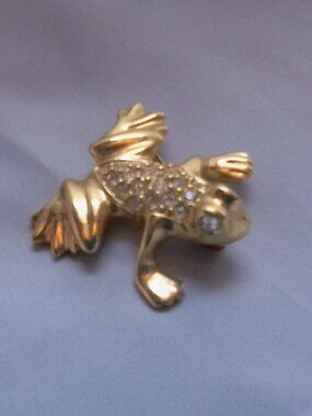 Swarovski Frog Brooch